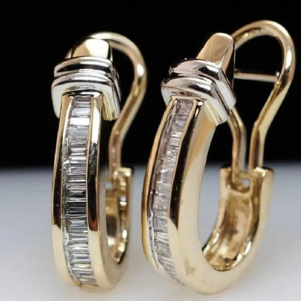 Vintage gold and diamond earrings 0