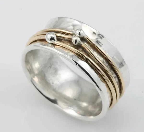 Vintage gold layered silver ring 0