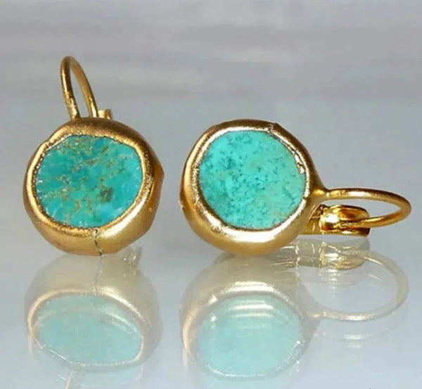 Vintage turquoise earrings in gold 0