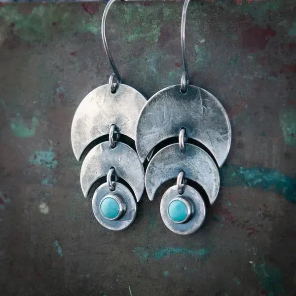 Vintage turquoise earrings in silver 0