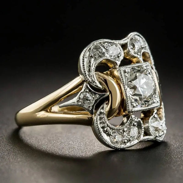 Vintage zirconia gold ring 0