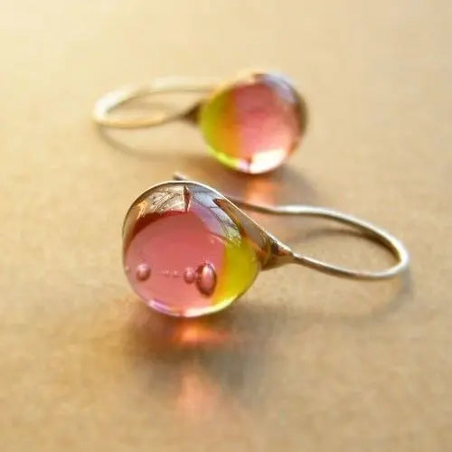 Warm Glass Drop Earrings Vintage 0