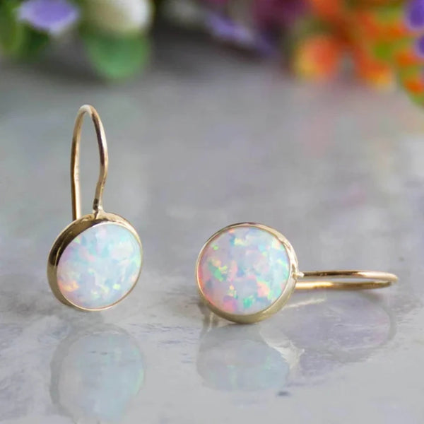 White Opal Vintage Earrings 0